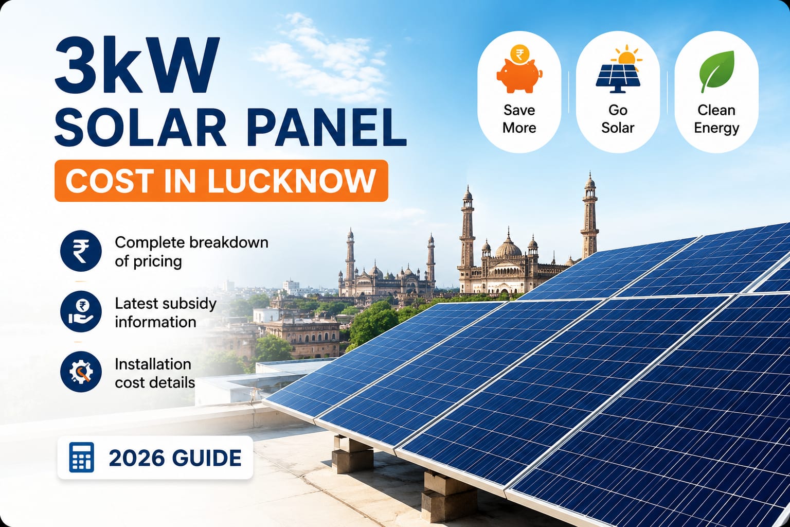 3kW solar panel installation in Lucknow